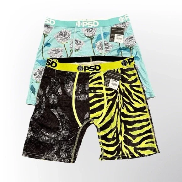 2-Pack PSD Boxer Briefs Bundle | Kiyan Anthony "Jungle" & Iced Roses | Men's XL - Picture 10 of 10